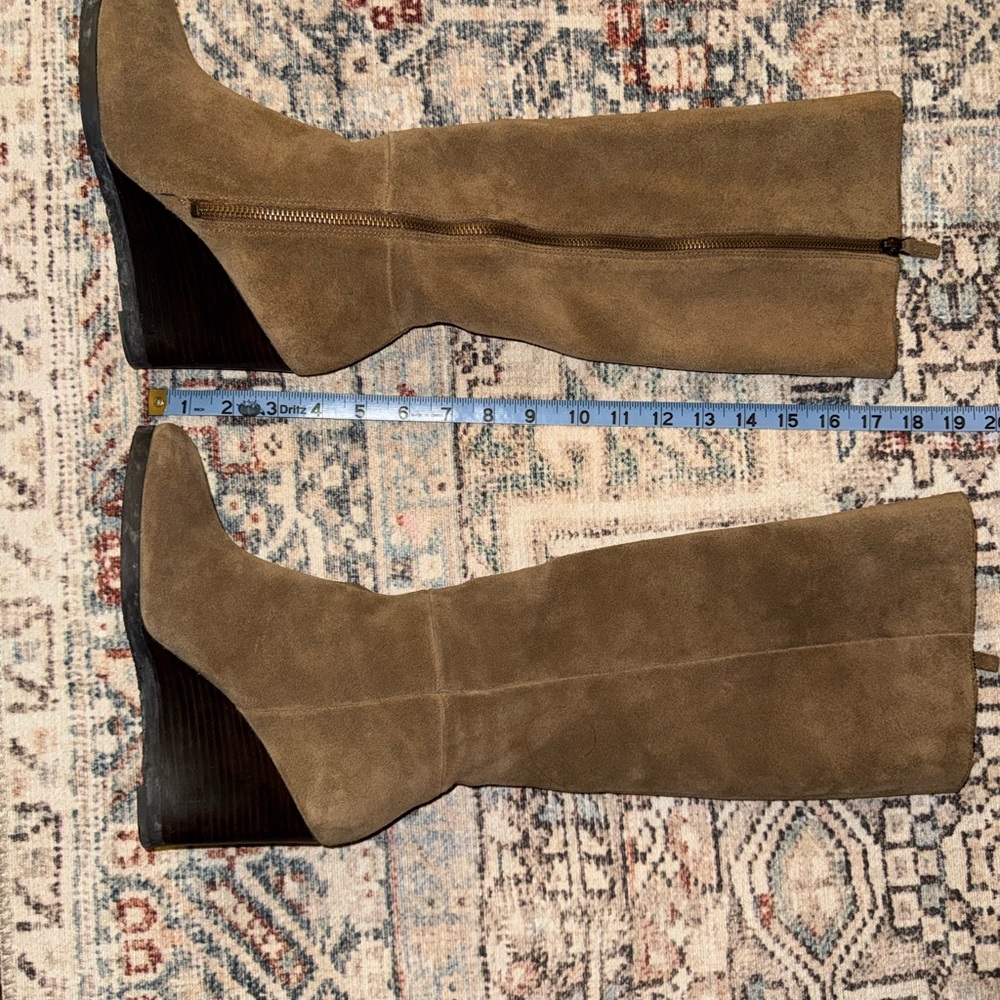 Franco Sarto Osteria Suede Wedge Knee Boots - Picture 5 of 8
